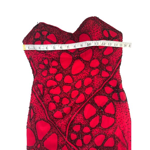 Vintage Silk Beaded Tiffany Design Evening Gown Dress *READ - Picture 5 of 15